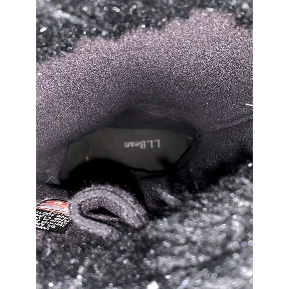 L.L. Bean Womens Black Snow Boots Nordic Insulated Size 9.5 Suede Zip Waterproof - Picture 8 of 11